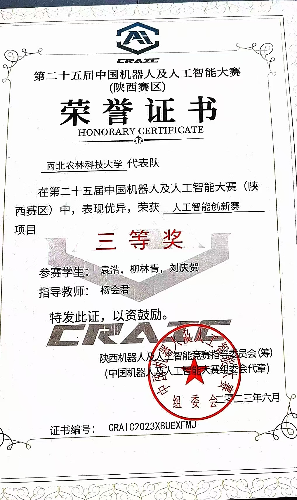 25th China Robot and Artificial Intelligence Competition (Shaanxi Division)