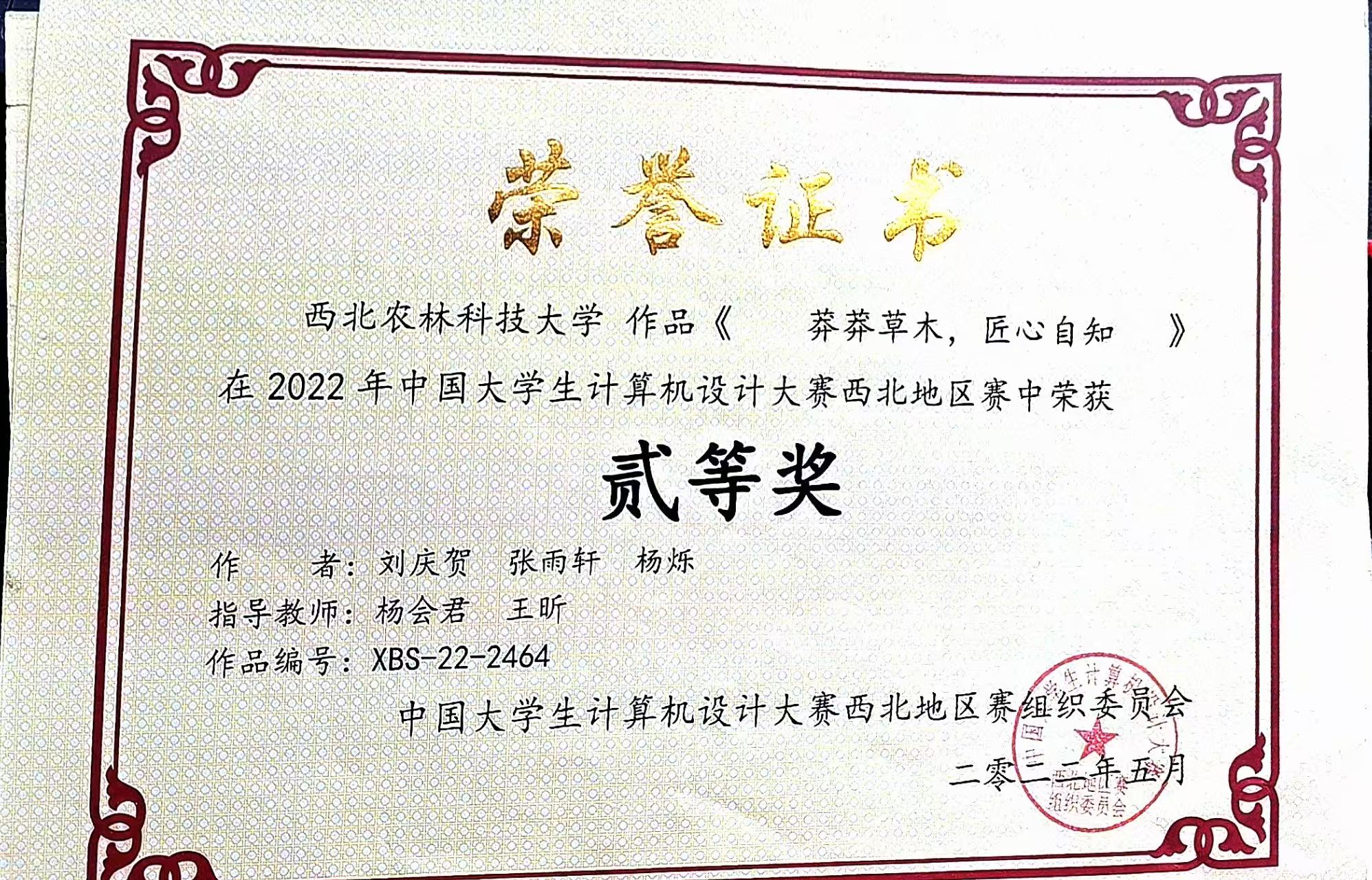 2022 China Collegiate Computer Design Competition (Northwest Regional)